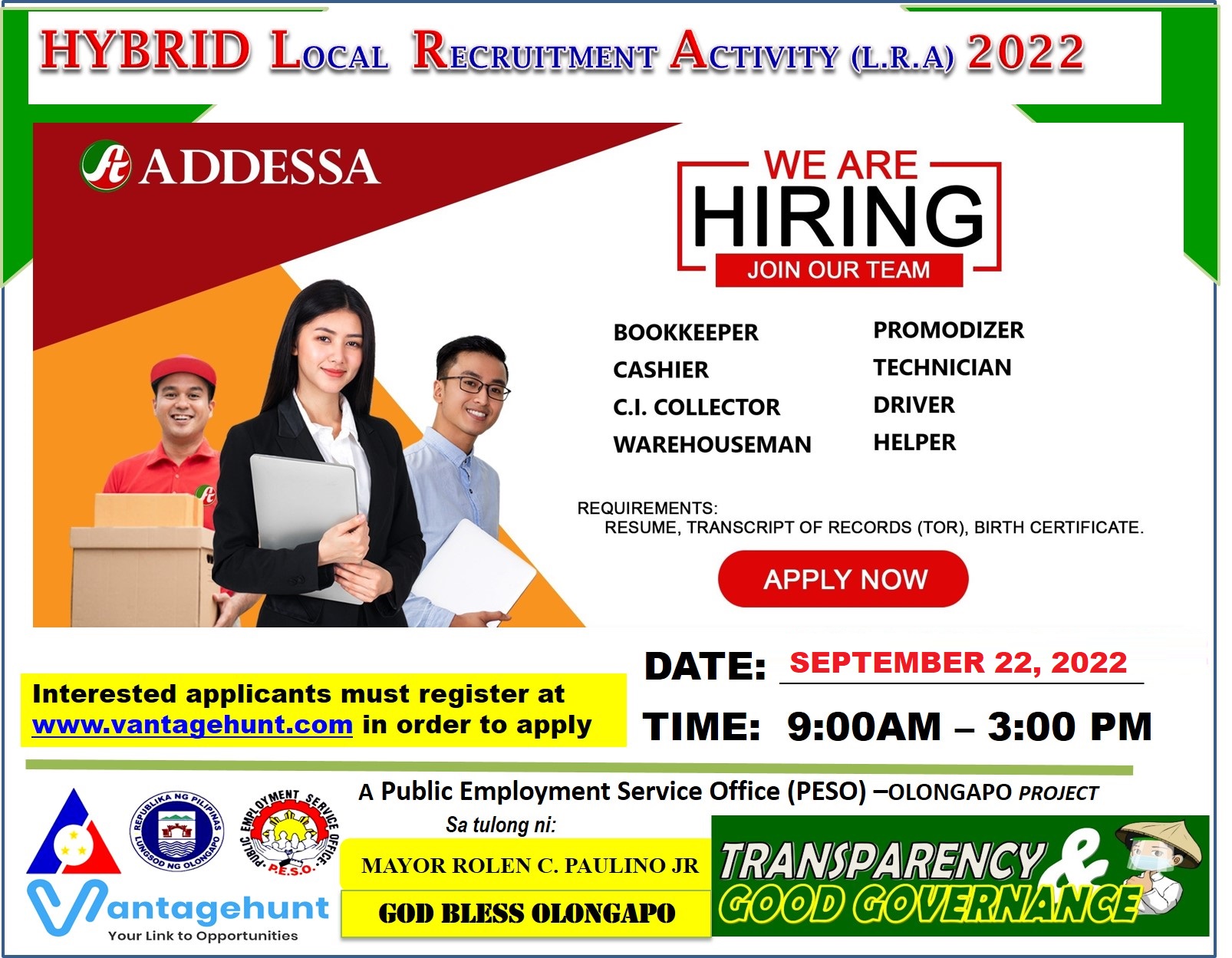 ADDESSA Local Recruitment Activity Banner Vantagehunt